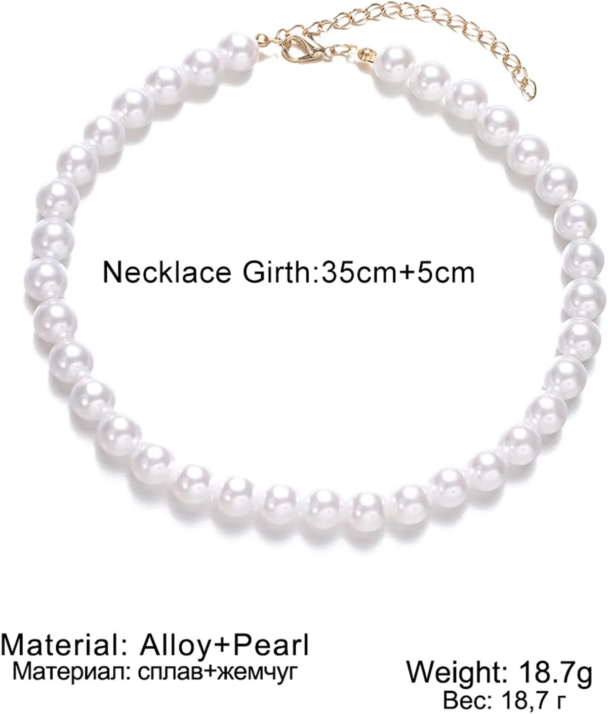 1-5Pcs Multi Size Minimalist Pearl Beads Adjustable Chain Necklaces Bohemian Stackable Artificial Pearl Beaded Chokers Dainty Layered Necklace Jewelry Gifts for Women