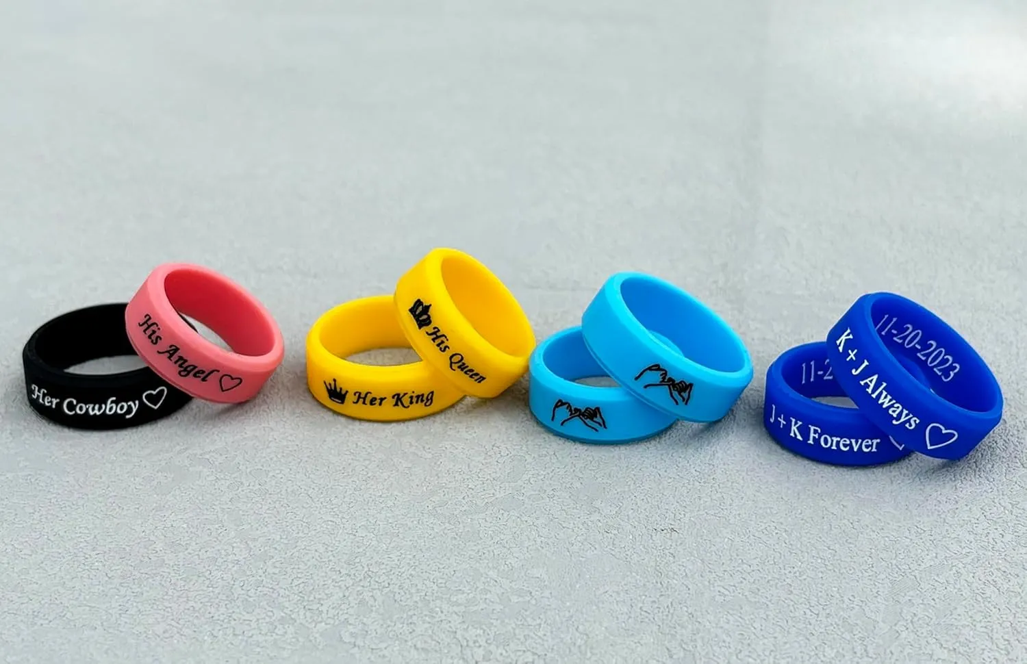 11 Colors Set-Custom Logo Text Silicone Rings 8mm Breathable Rubber Bevel Edges Rings Wedding Band,Christian Cross Rings/Freemason Compass Symbol Masonic Rings