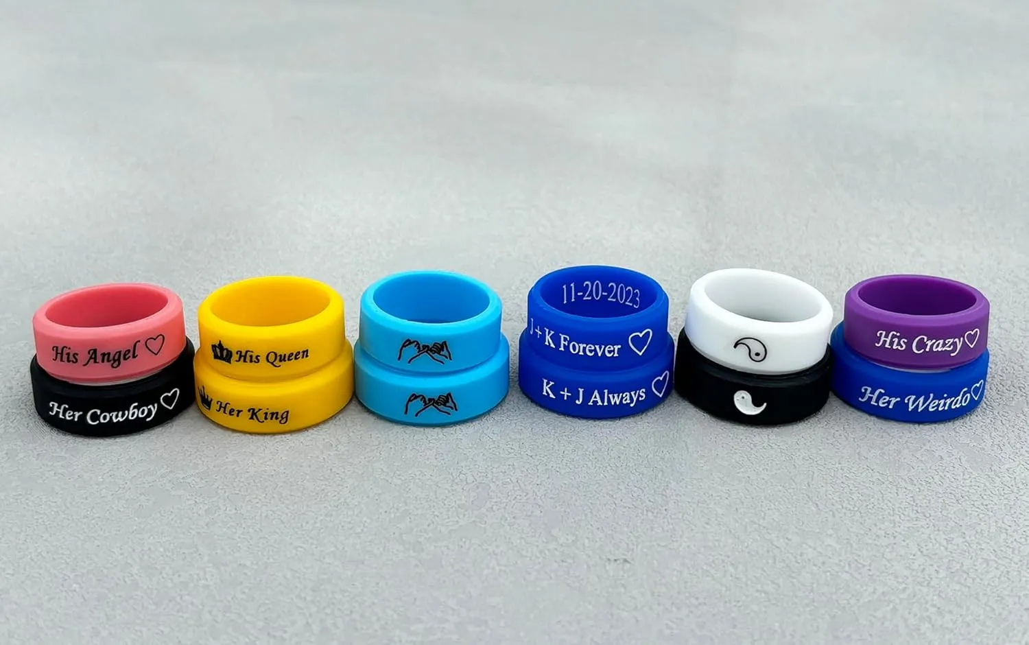 11 Colors Set-Custom Logo Text Silicone Rings 8mm Breathable Rubber Bevel Edges Rings Wedding Band,Christian Cross Rings/Freemason Compass Symbol Masonic Rings