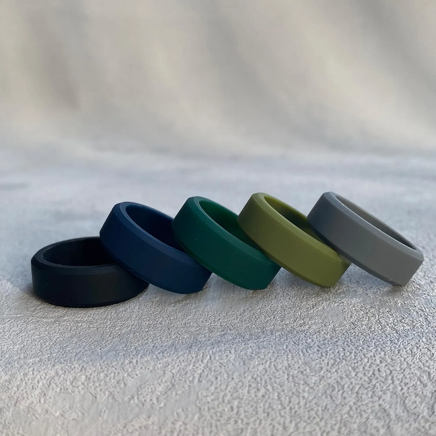 11 Colors Set-Custom Logo Text Silicone Rings 8mm Breathable Rubber Bevel Edges Rings Wedding Band,Christian Cross Rings/Freemason Compass Symbol Masonic Rings