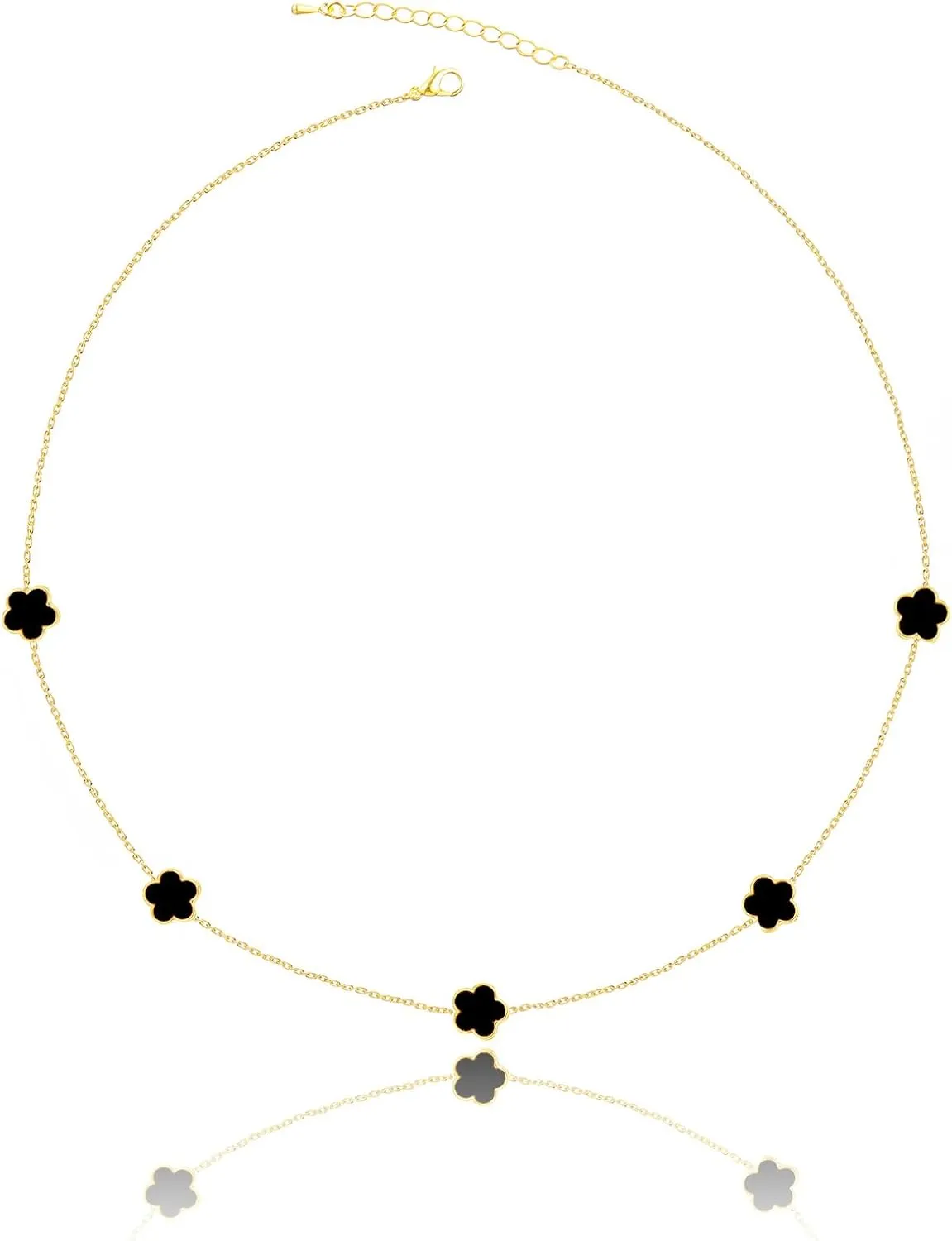 14K Gold Pendant Four Leaf Clover Necklace for Women Lucky Flower Jewelry