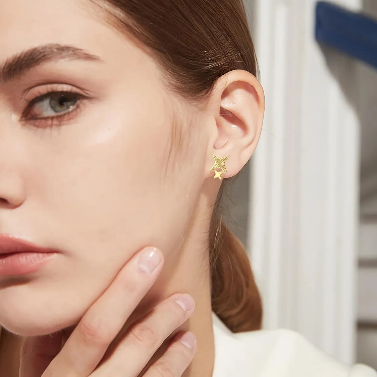 14K Gold Small Hoop Earrings Plated Hoop Earrings for Women Dangle Hoop Earrings Hypoallergenic Dainty Drop Gold Earrings Hoops for Women Jewelry Gift