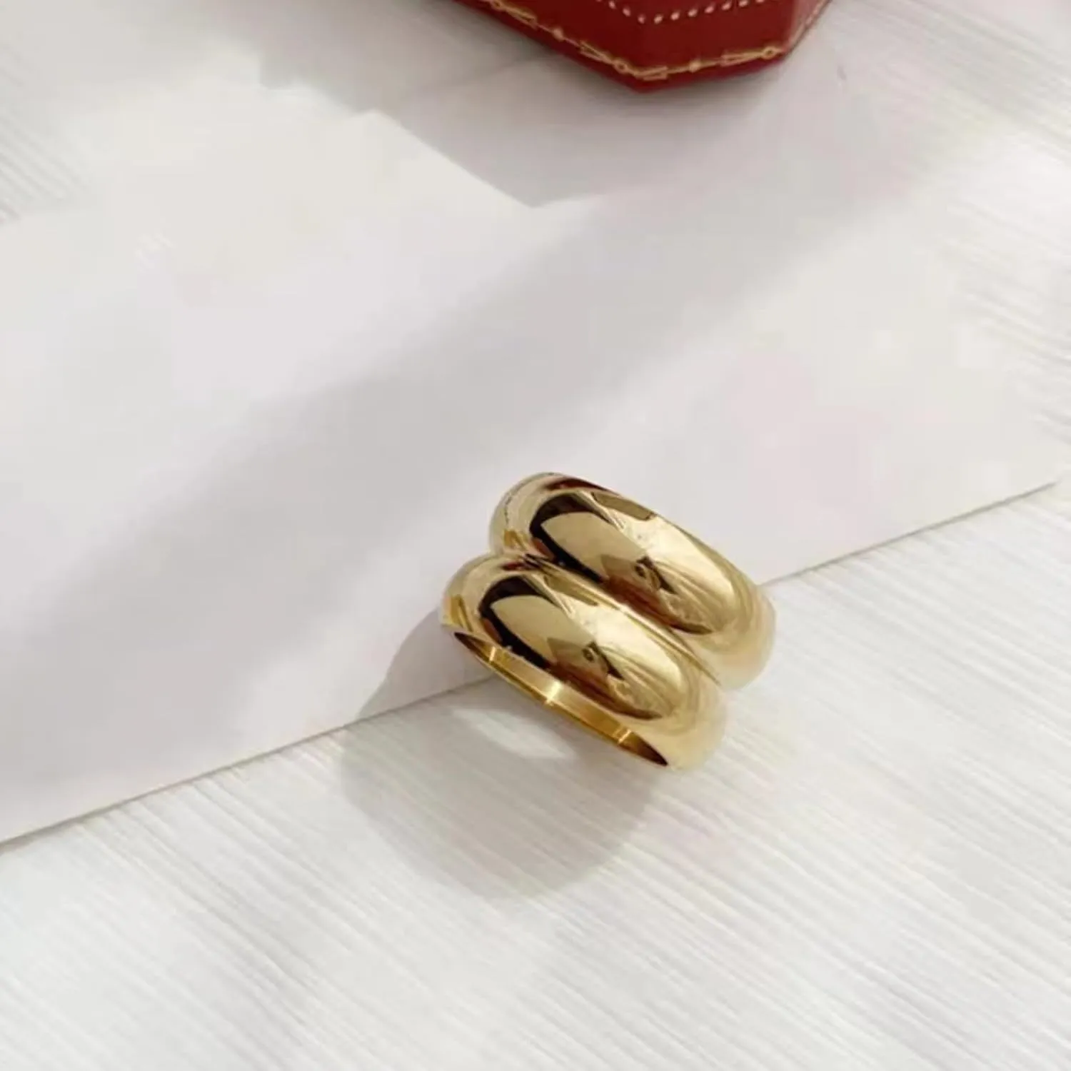 14K Gold Wide Band Rings for Women Chunky Gold Rings That Don't Tarnish Size 6-11 Statement Rings for Women Gold and Silver Rings for Women Men