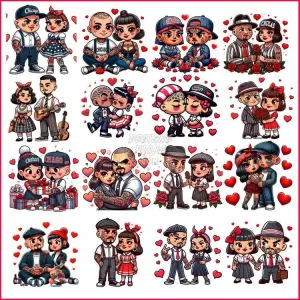 16 Old School Cholas valentine Designs Bundle PNG