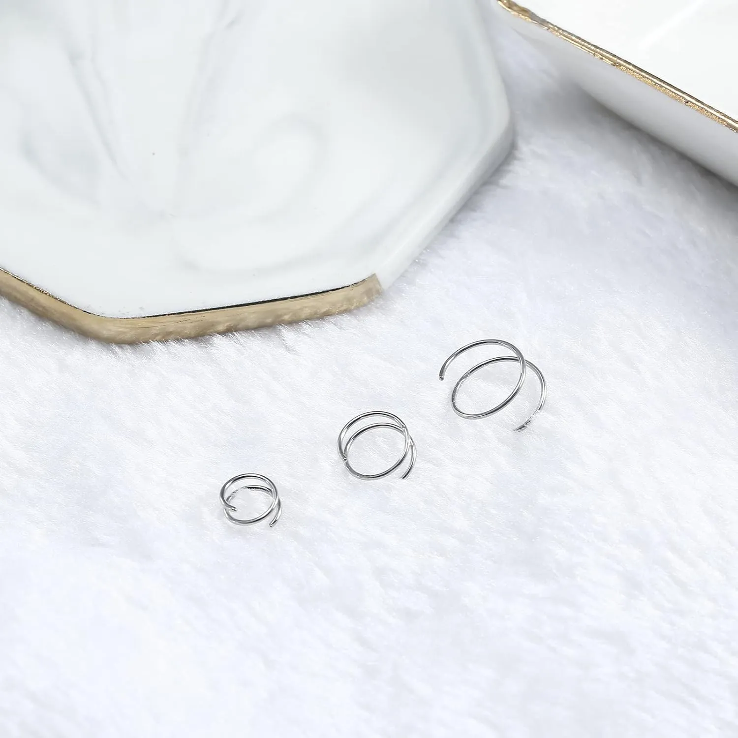 16G/18G/20G Implant Grade Titanium Nose Ring CZ Daith Jewelry Cartilage Earrings Hoops 6-12mm, ASTM F136 Titanium Helix Rook Tragus Lip Septum Rings Hypoallergenic Piercing Jewelry for Women Men