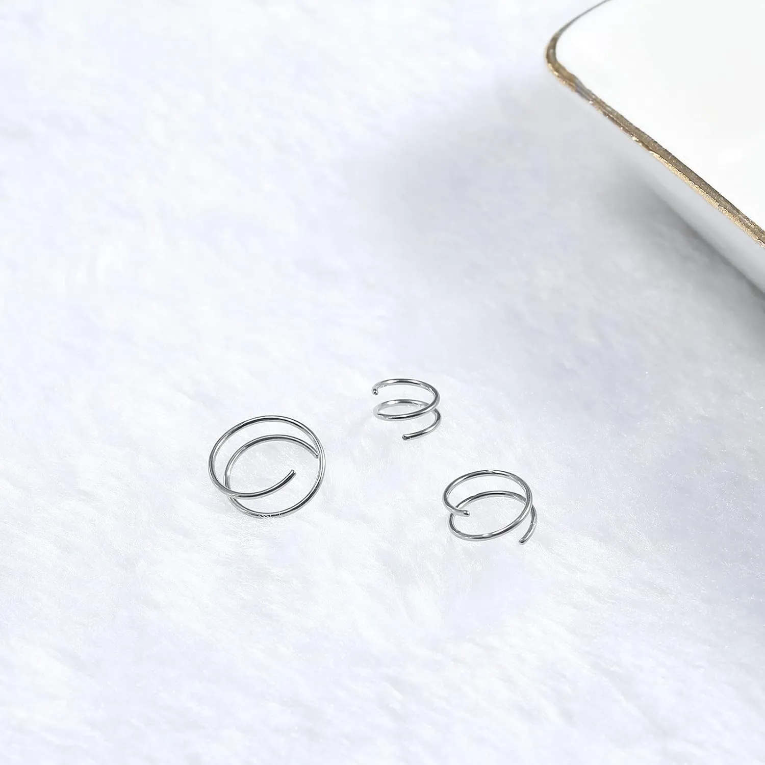 16G/18G/20G Implant Grade Titanium Nose Ring CZ Daith Jewelry Cartilage Earrings Hoops 6-12mm, ASTM F136 Titanium Helix Rook Tragus Lip Septum Rings Hypoallergenic Piercing Jewelry for Women Men