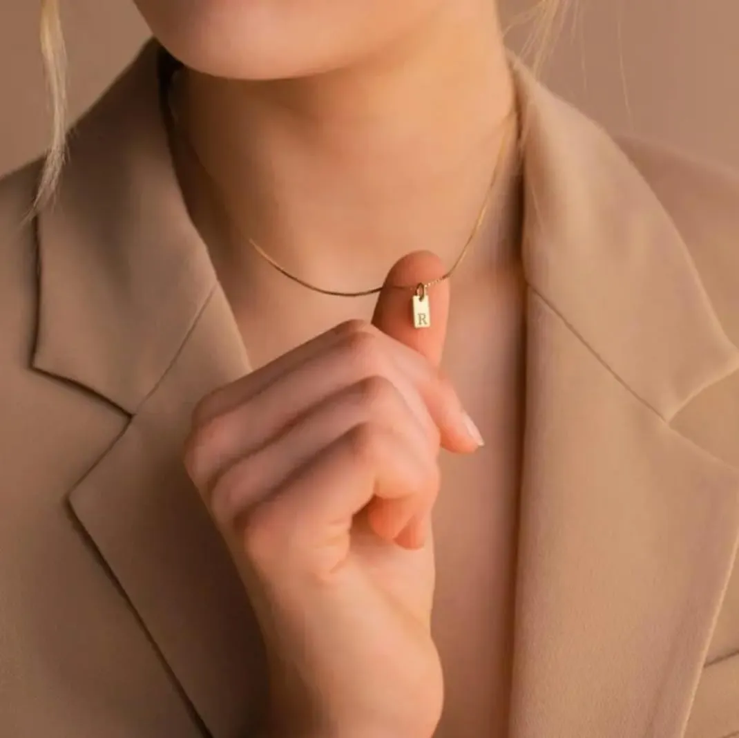 18K Gold Plated Stainless Steel Initial Necklace - Letter Necklace - Dainty Initial Necklaces for Women - Stylish Gold Plated Letter Necklace for Women - Mothers Day Gifts