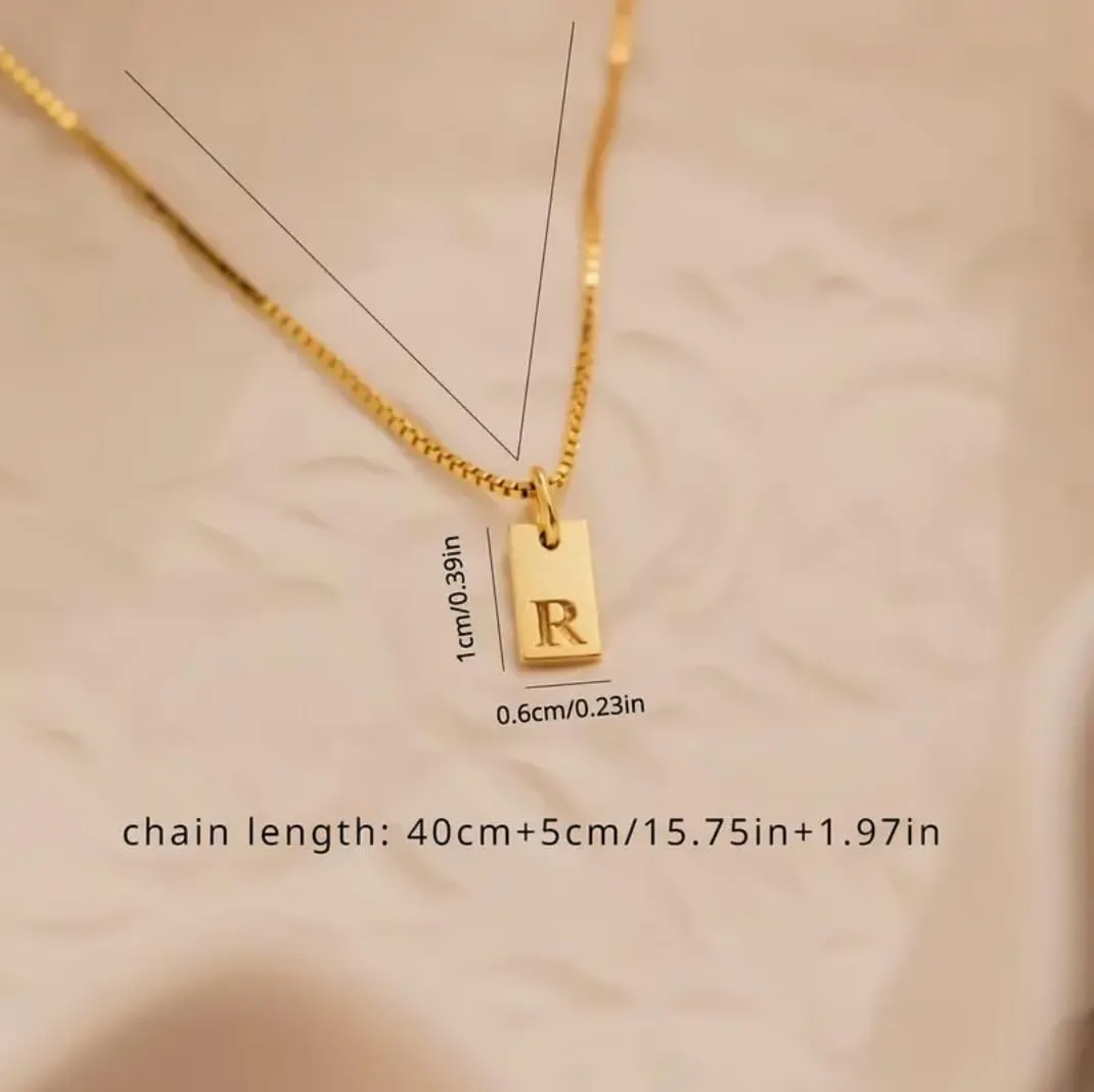 18K Gold Plated Stainless Steel Initial Necklace - Letter Necklace - Dainty Initial Necklaces for Women - Stylish Gold Plated Letter Necklace for Women - Mothers Day Gifts