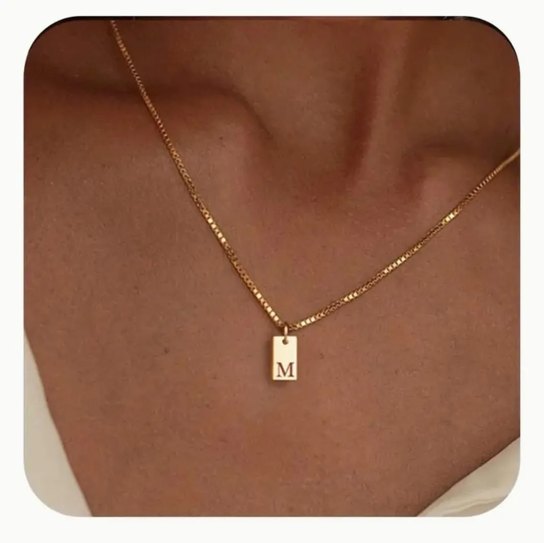 18K Gold Plated Stainless Steel Initial Necklace - Letter Necklace - Dainty Initial Necklaces for Women - Stylish Gold Plated Letter Necklace for Women - Mothers Day Gifts