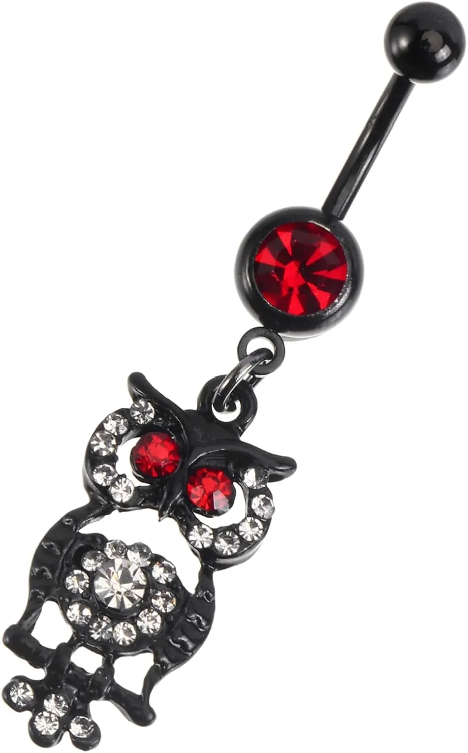 1Pc Owl Diamond Studded Belly Button Ring for Women Navel Jewelry with Unique Design Durable Strong Belly Piercing Accessory Belly Ring Lovers