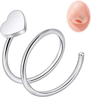 1PCS 20G 316L Surguial Steel Septum Studs Rings Septum Piercing Jewelry Silver Black Hoop Rings Helix Studs Screws Nose Rings Septum Rings for Women