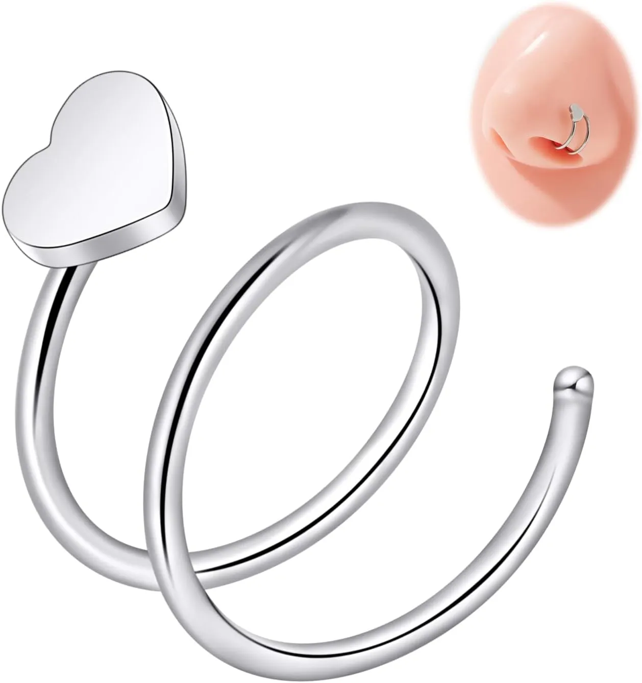 1PCS 20G 316L Surguial Steel Septum Studs Rings Septum Piercing Jewelry Silver Black Hoop Rings Helix Studs Screws Nose Rings Septum Rings for Women