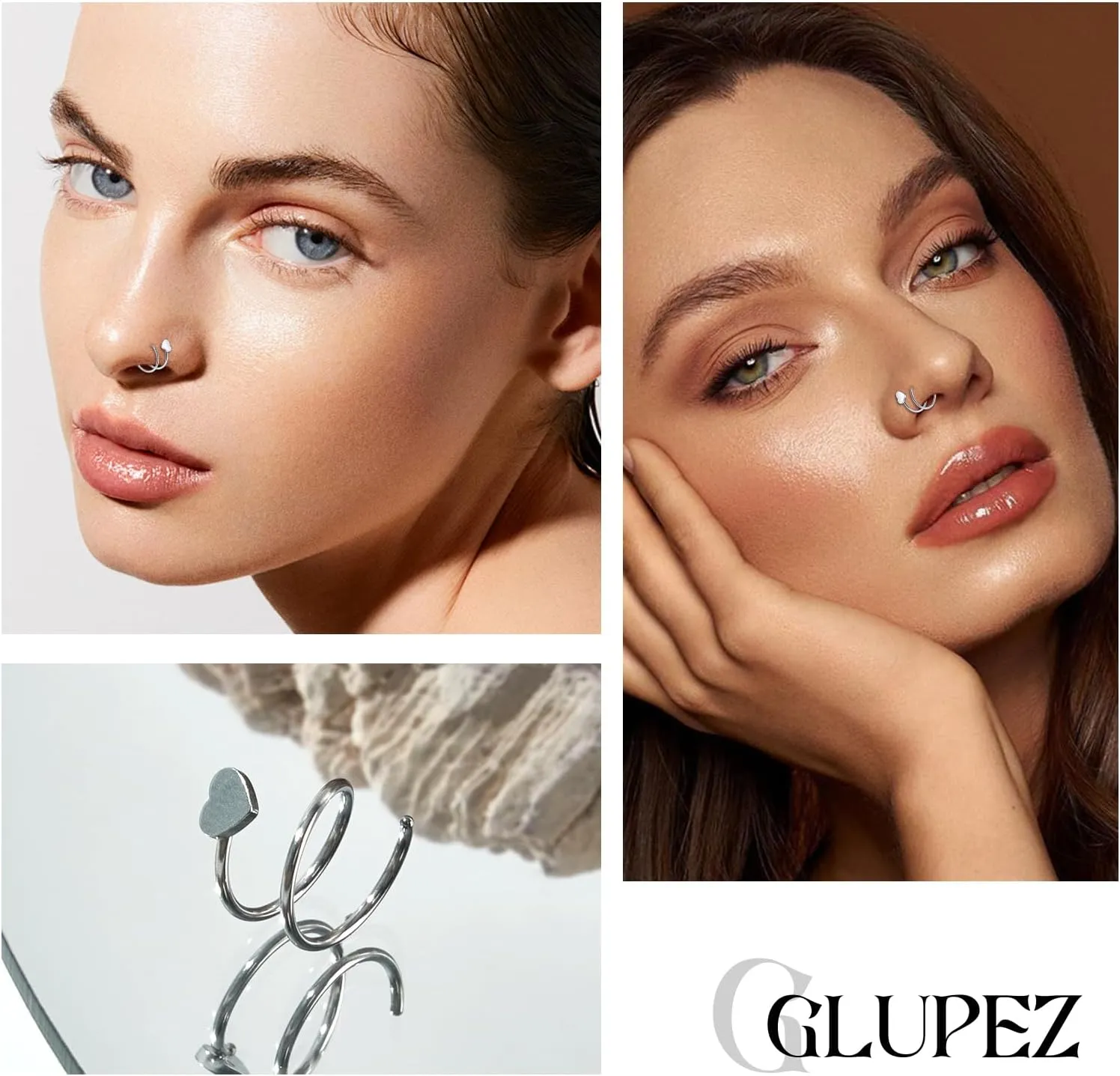 1PCS 20G 316L Surguial Steel Septum Studs Rings Septum Piercing Jewelry Silver Black Hoop Rings Helix Studs Screws Nose Rings Septum Rings for Women