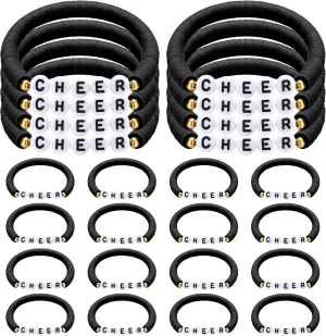 24 Pcs Cheerleader Gifts Stackable Clay Bead Cheer Bracelets Y2k Heishi Surfer Friendship Bracelets for Girls