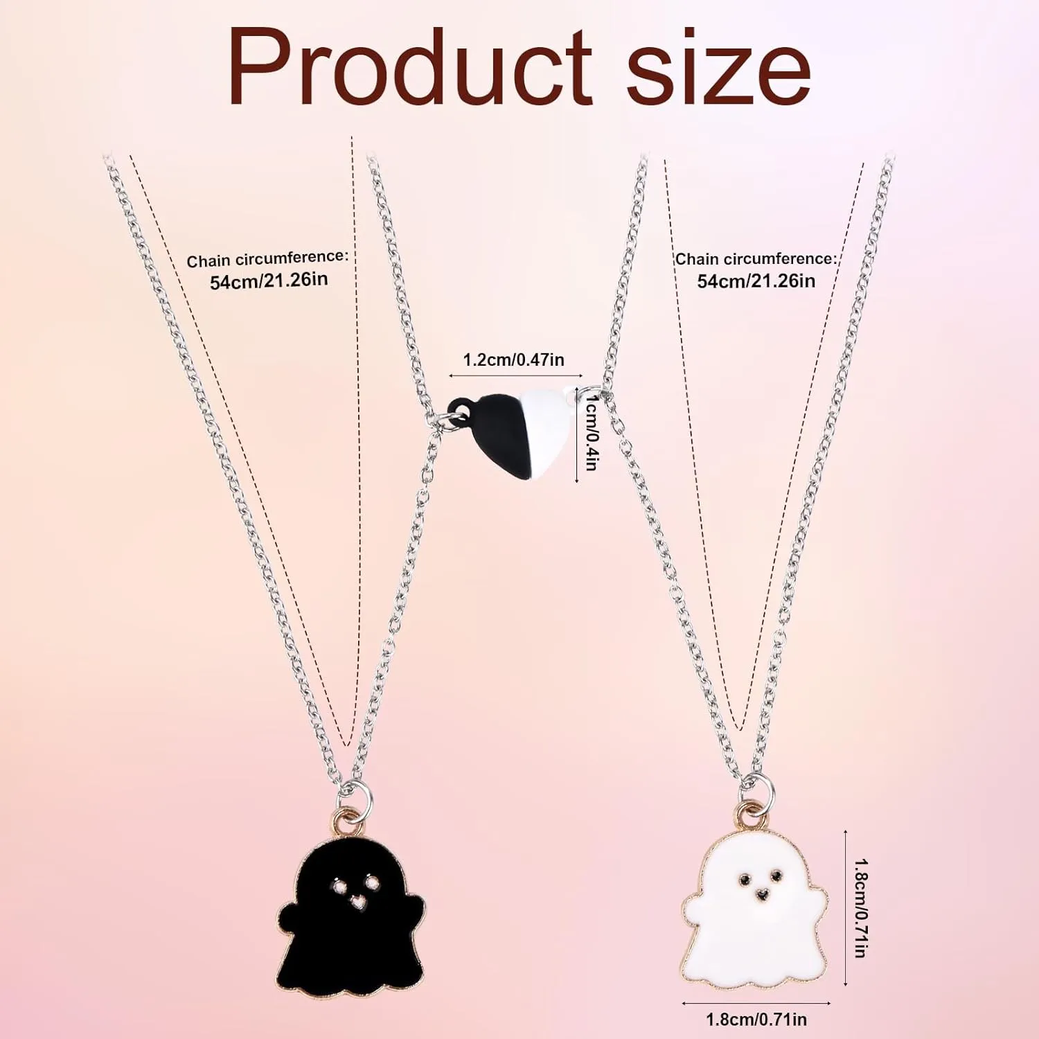 2pcs Friendship Necklaces for 2, Mutual Attract Magnetic Matching Couples Pendant Necklace Set Forever Friends Jewelry Gifts for Women Men Anniversary Birthday