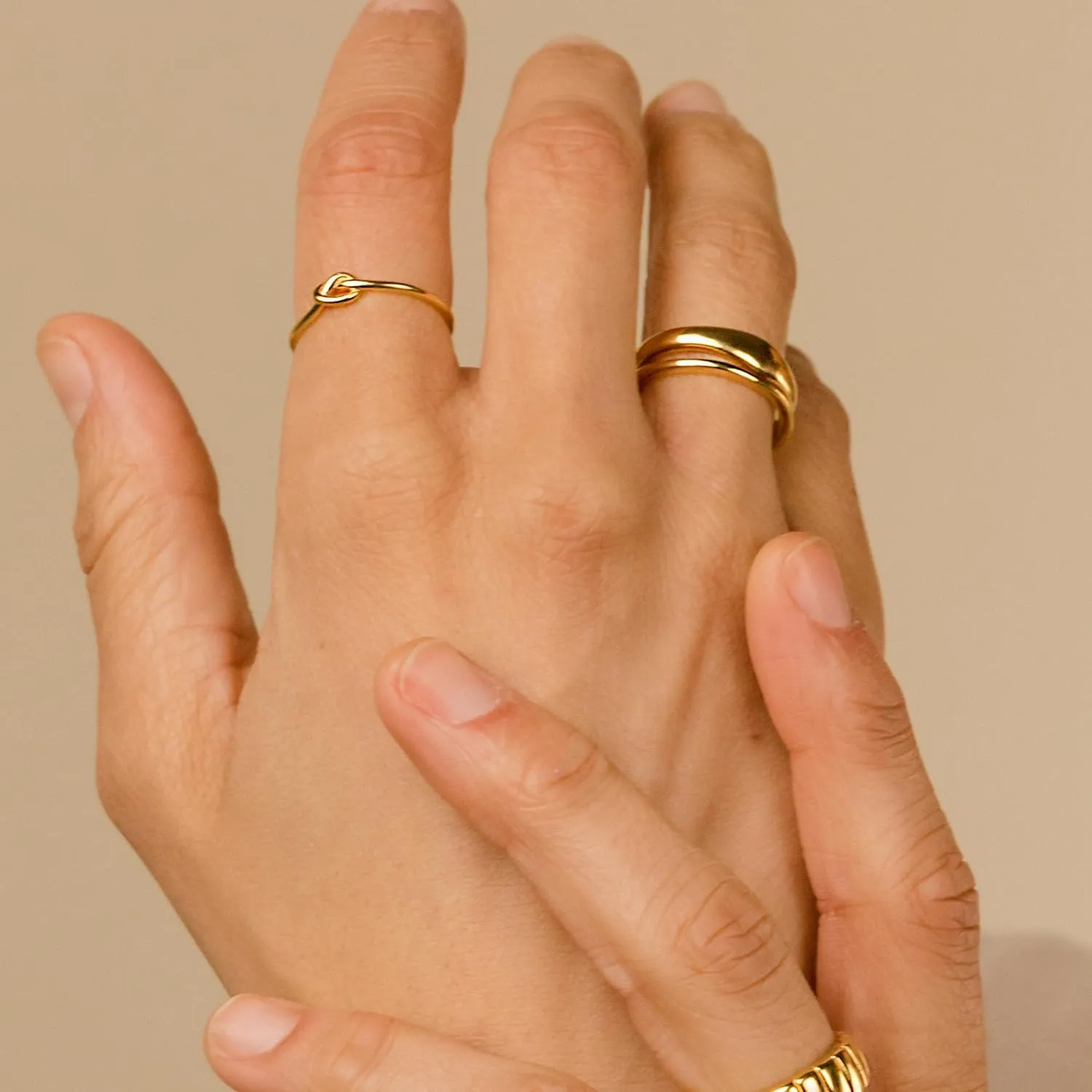 2PCS Gold Rings for Women 14k Gold Plated Stackable Thin Rings for Women Rings Non Tarnish Rings Aesthetic Jewelry Size for 6-10