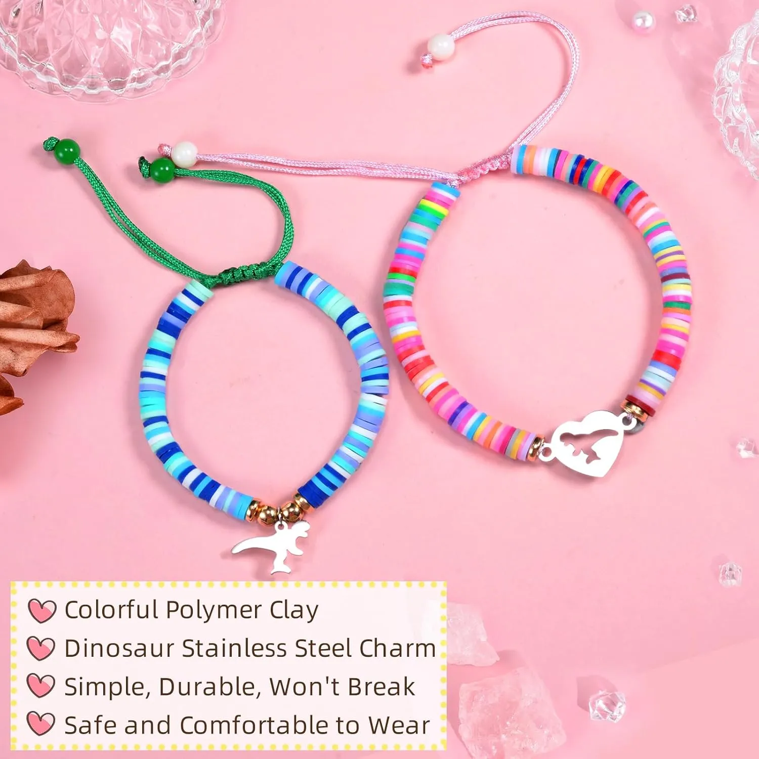 2PCS Mother Daughter/Son Bracelet Graduation Gifts First Communion Gift Mommy and Me Bracelets Big Sister Baptism Birthday Matching Wish Bracelets Set for Mom Daughters Sons Sisters