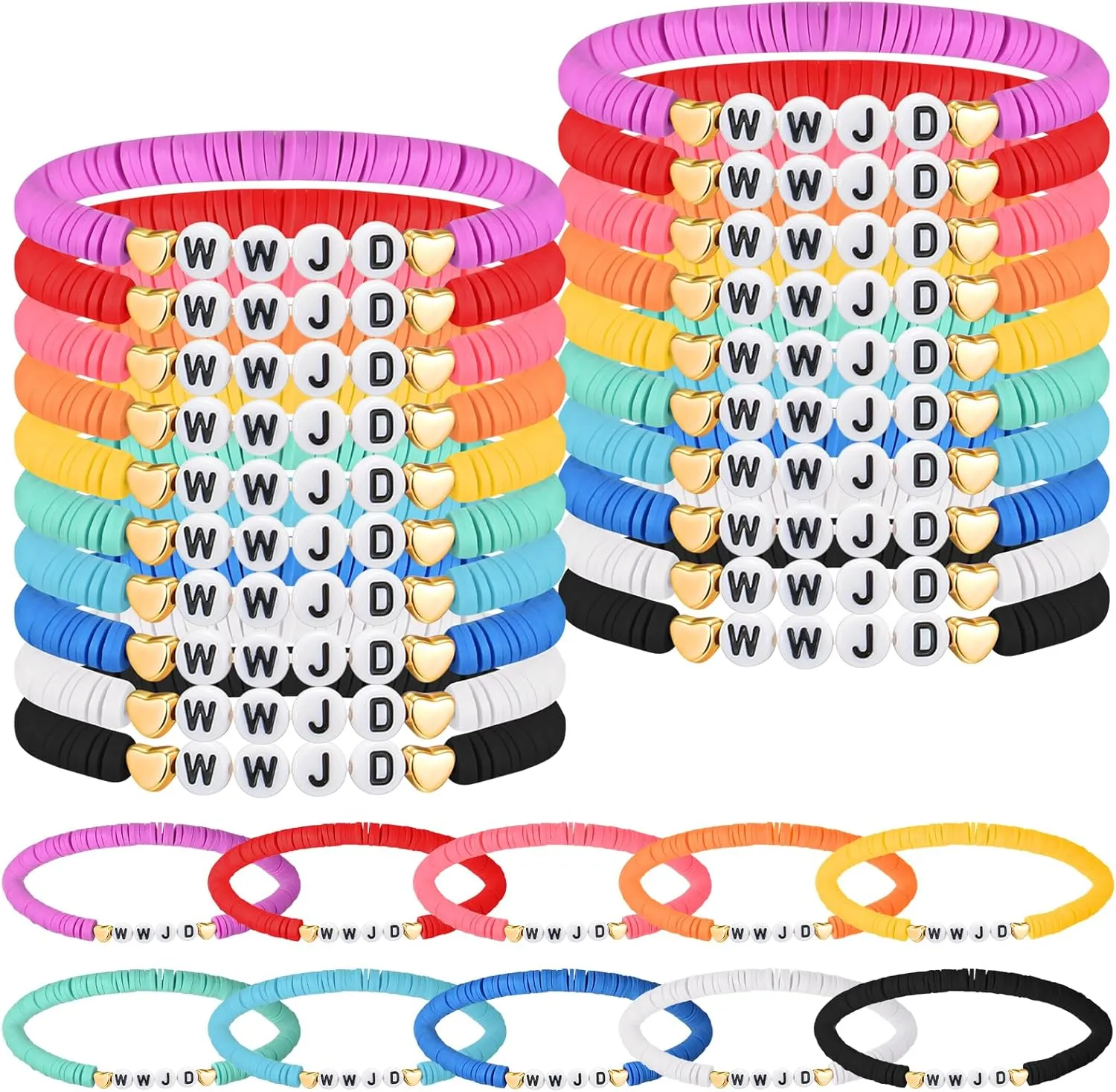 30 Pcs Jesus Bracelets Friendship WWJD Bracelets Bulk Religious Christian Wristbands for Kids First Communion Day