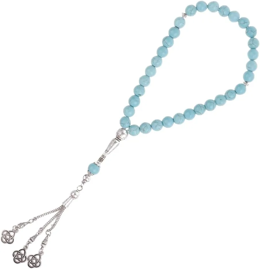 33-Muslim Beads Bracelets Prayer Beads Wristband Turquoise-Rosary Bracelet Worship Accessory Religious Rosary Decoration Beaded Bracelets For Gift