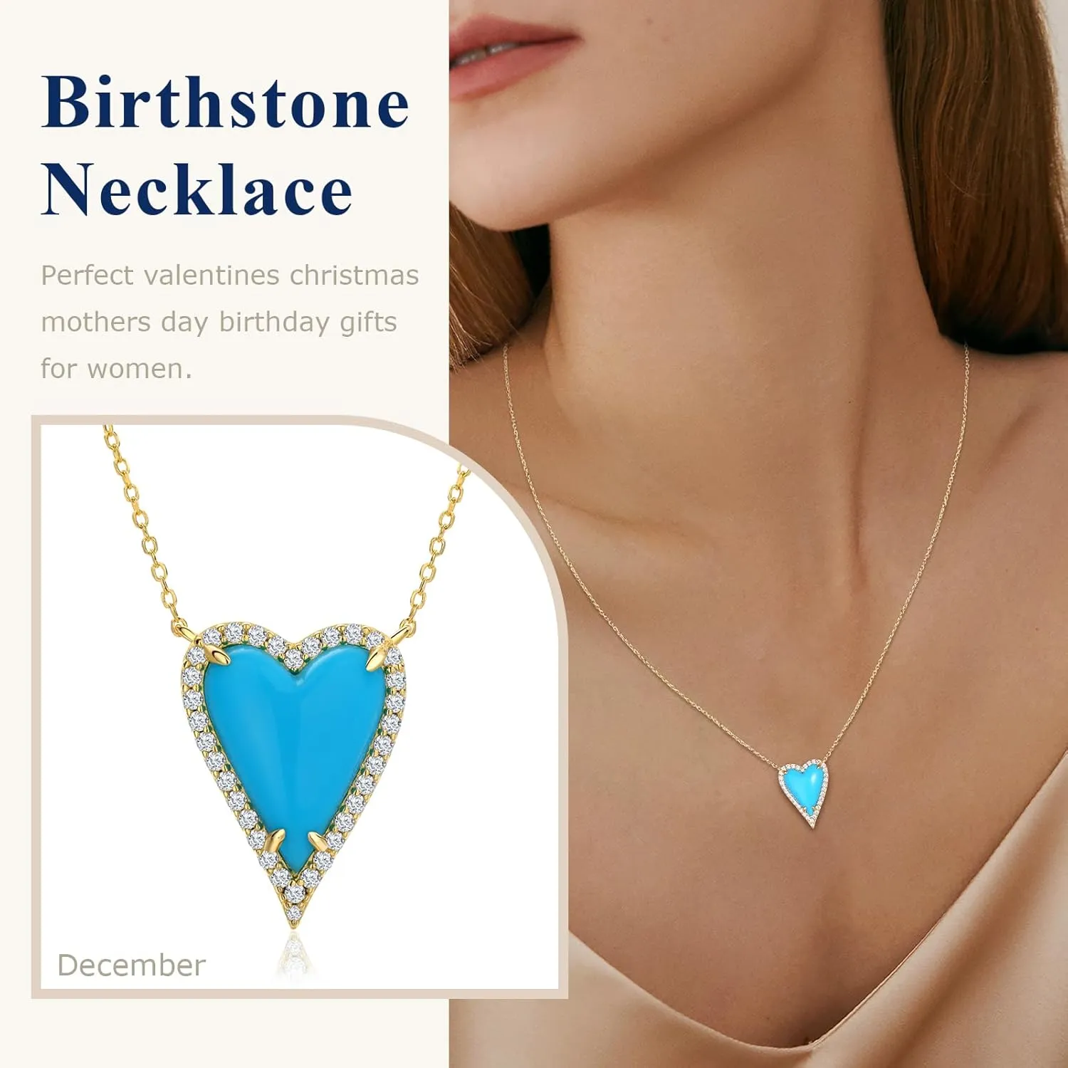 3D Pave Heart Necklaces 14K White Gold Plated Adjustable Length Chain White Sapphire Inlaid Amethyst/Garnet/Ruby/Sapphire/Pink Heart Chokers for Women