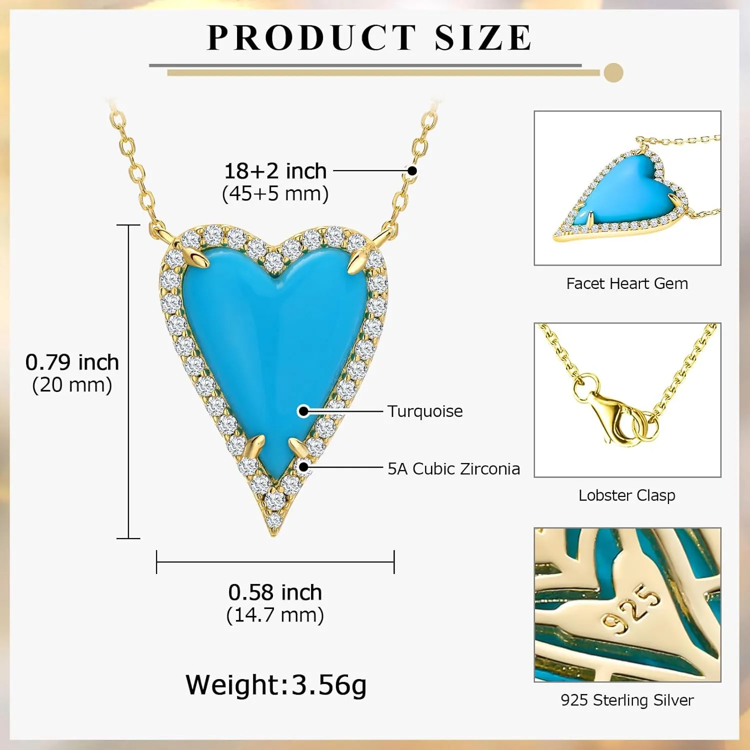 3D Pave Heart Necklaces 14K White Gold Plated Adjustable Length Chain White Sapphire Inlaid Amethyst/Garnet/Ruby/Sapphire/Pink Heart Chokers for Women