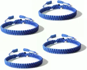 4PCS Blue Bracelets for Women,Blue Friendship Bracelets,Hand Woven Bracelet,Charm Bracelet Charm Bracelet for Gift