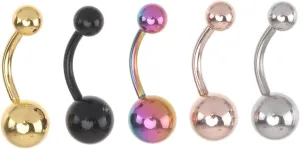 5pcs Belly Button Ring Jewelry Piercing Navel Studs Fashion Belly Jewelry Stainless Steel Short Navel Ornaments for
