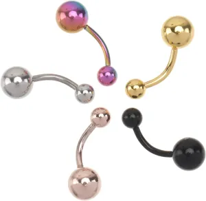 5pcs Belly Rings Decorative Navel Piercing Rings Round Ball Belly Jewelry for Parties
