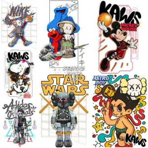 7 Cartoon Brand v1 Streetwear Designs Bundle PNG   PSD