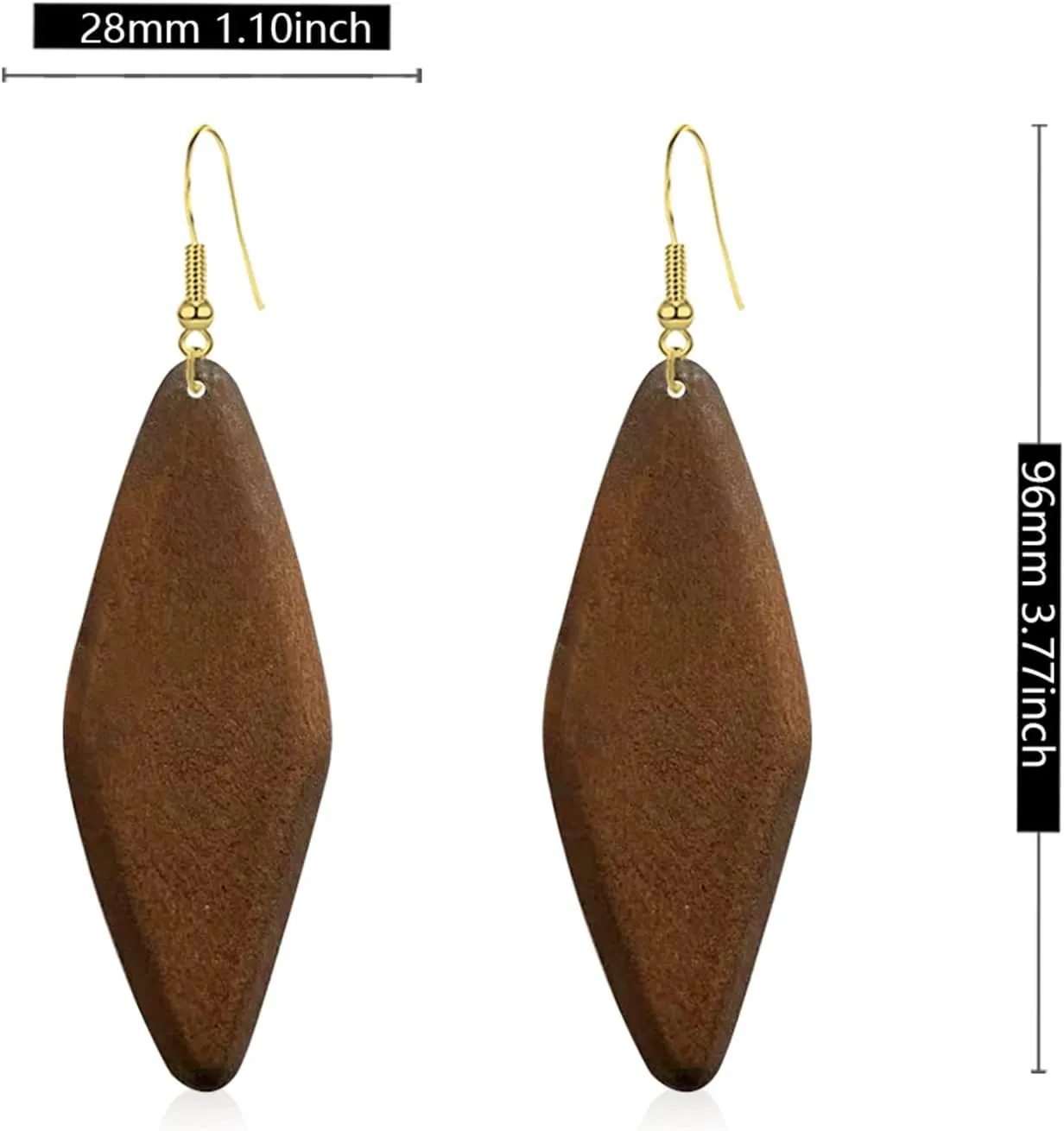 8-9 Pairs Unique Handmade Vintage Bohemian Nature Round Oval Rectangle Wooden Dangle Drop Earrings Retro Wood Leaf Cactus Teardrop Hook Earrings Set for Women Statement Geometry Jewelry Gifts
