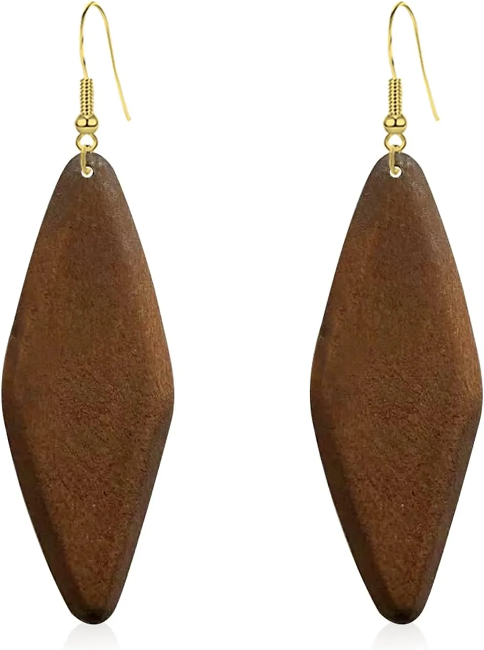 8-9 Pairs Unique Handmade Vintage Bohemian Nature Round Oval Rectangle Wooden Dangle Drop Earrings Retro Wood Leaf Cactus Teardrop Hook Earrings Set for Women Statement Geometry Jewelry Gifts