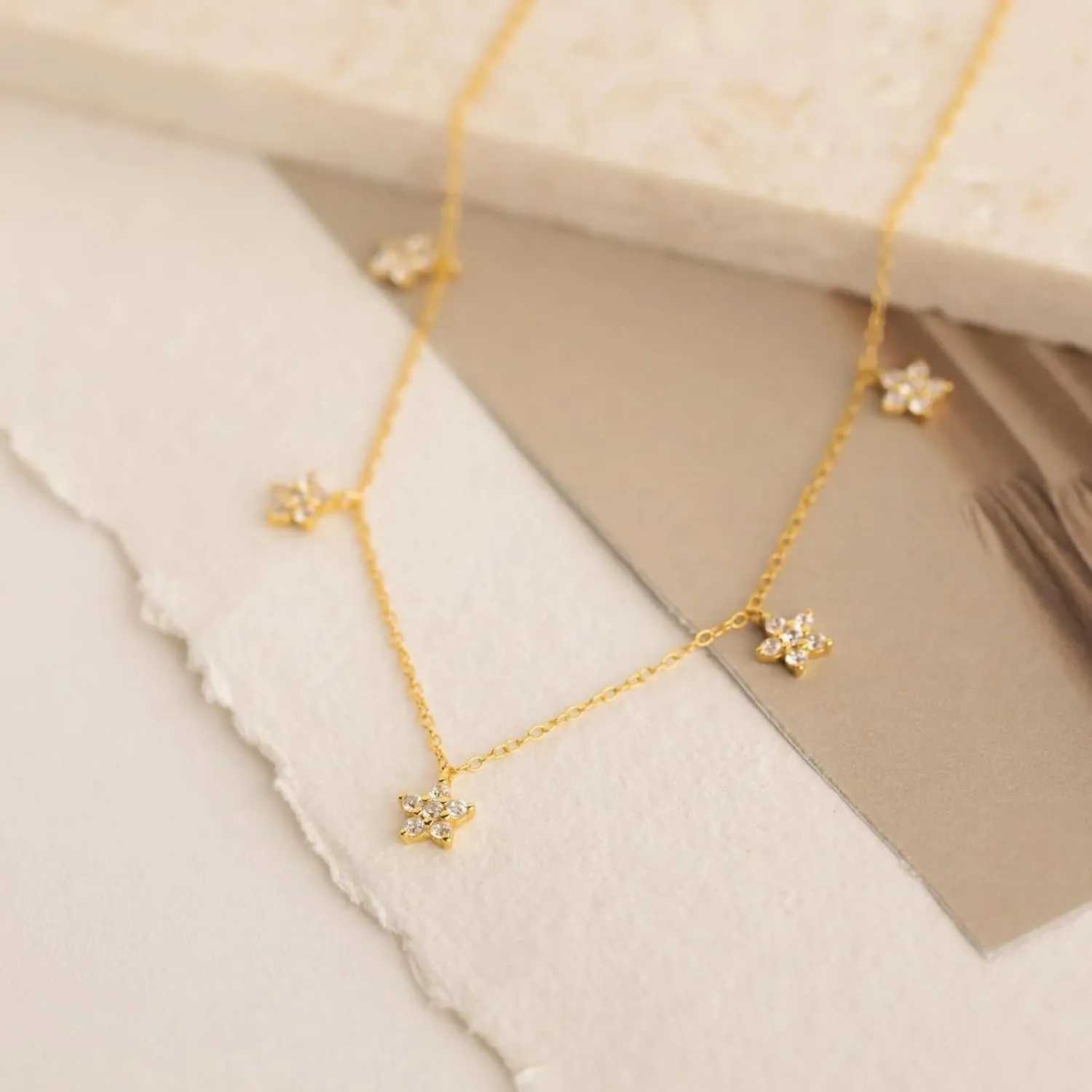 925 Sterling Silver Leaf Necklace 14K Gold Plated CZ Leaf Pendant Necklace for Women Lucky Flower Necklaces 5 Leaves Choker Necklace Dainty Chain Necklaces Jewelry To My Daughter Graduation Gifts