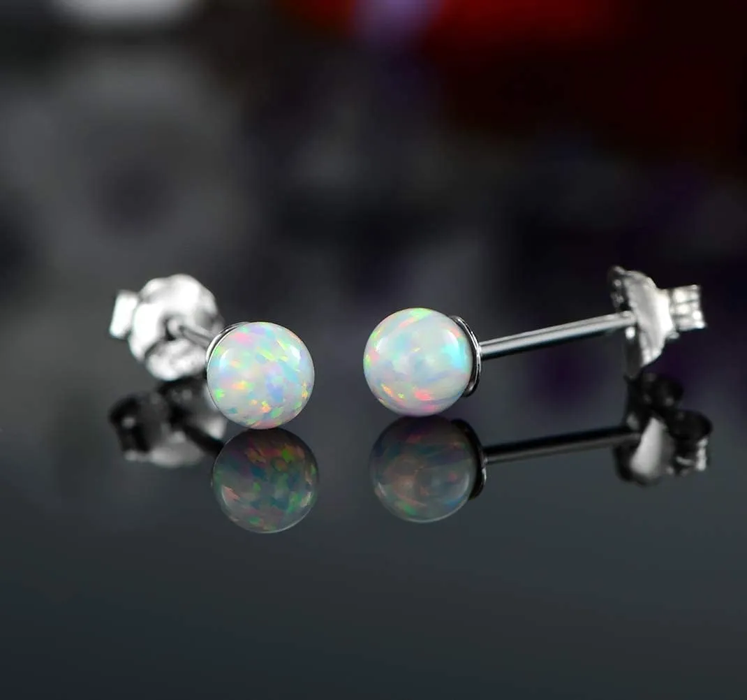 925 Sterling Silver Stud Earrings Set for Women Men Gemstone Small Multiple Ear Piercings Cartilage Helix Jewelry Hypoallergenic