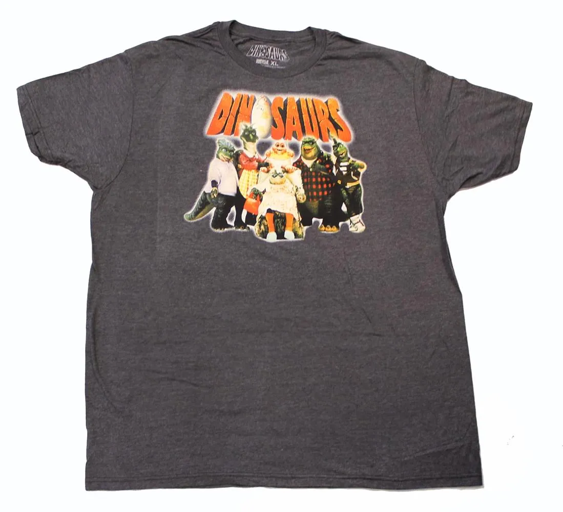 ABC's Dinosaurs Logo & Cast Men's Grey T-Shirt