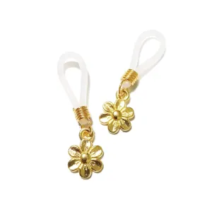 Adjustable Nipple Nooses with Gold Flower Pendant - Boho Non Pierced Body Jewelry - Fake Nipple Piercing