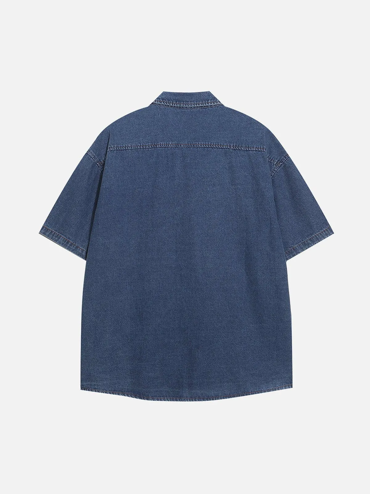 Aelfric Eden Embroidery Cat Denim Short Sleeve Shirt