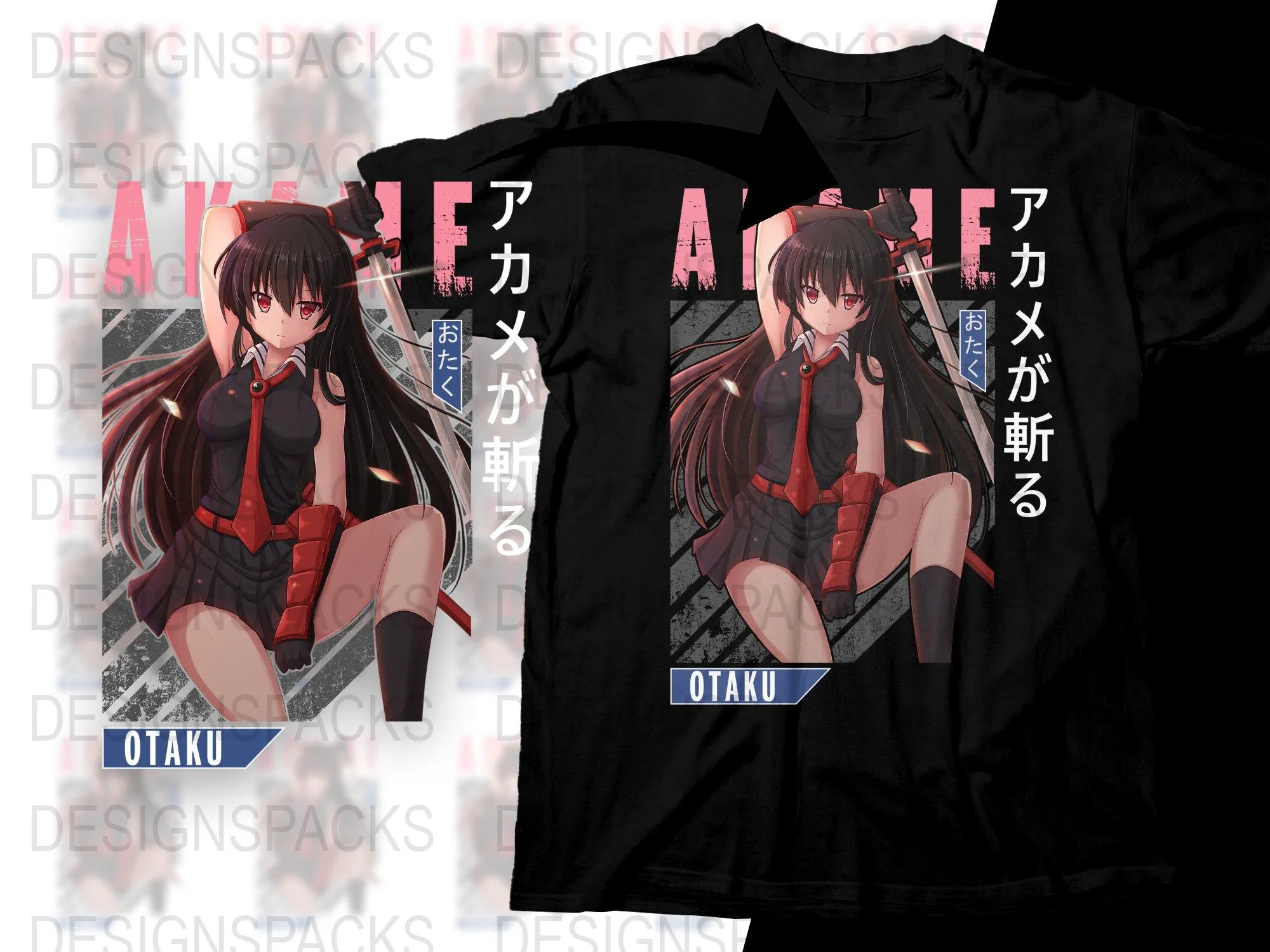Akame Anime Graphic Otaku Theme Png Digital Download