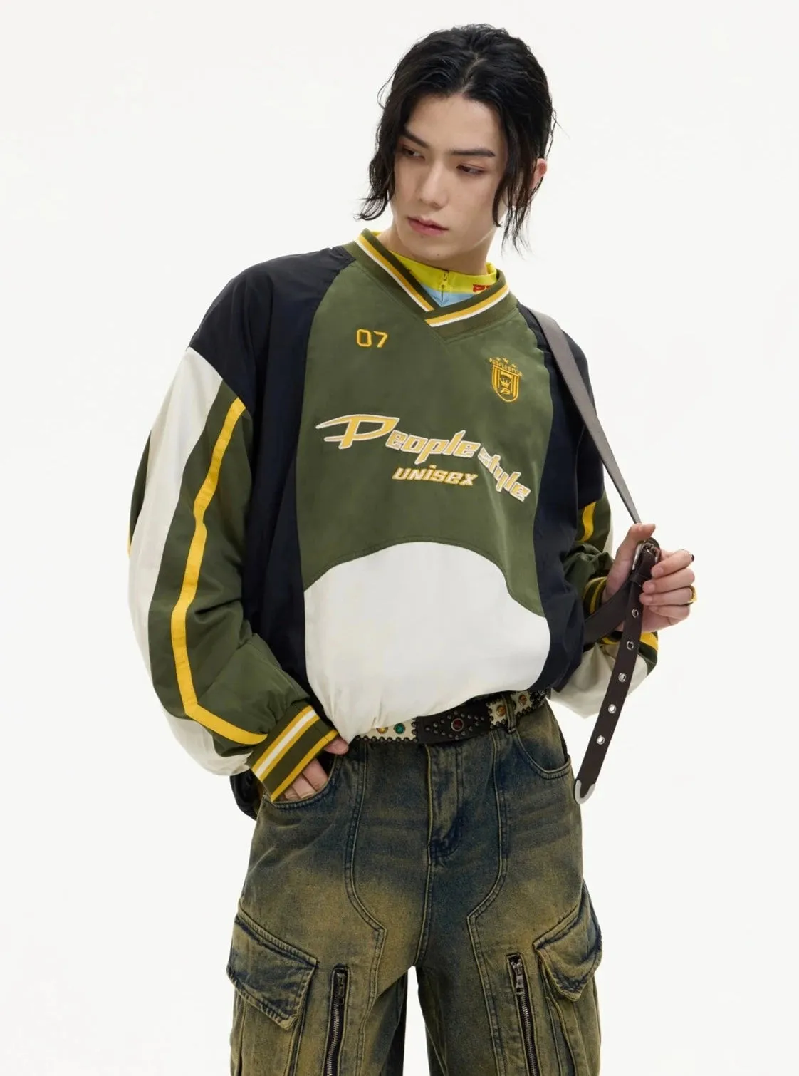 American retro sporty loose top