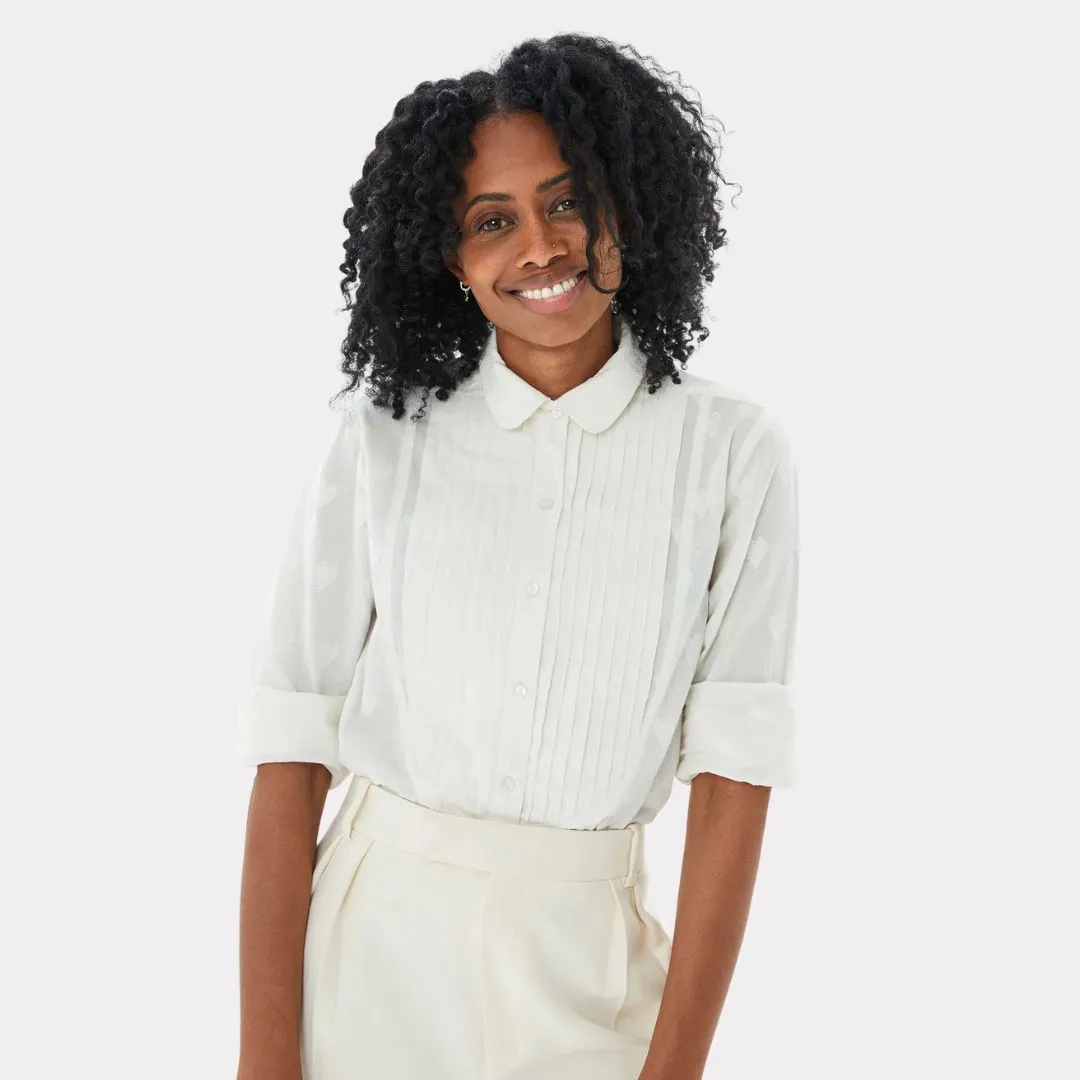 Anette Tuxedo Shirt (Cream Heart Coupe)