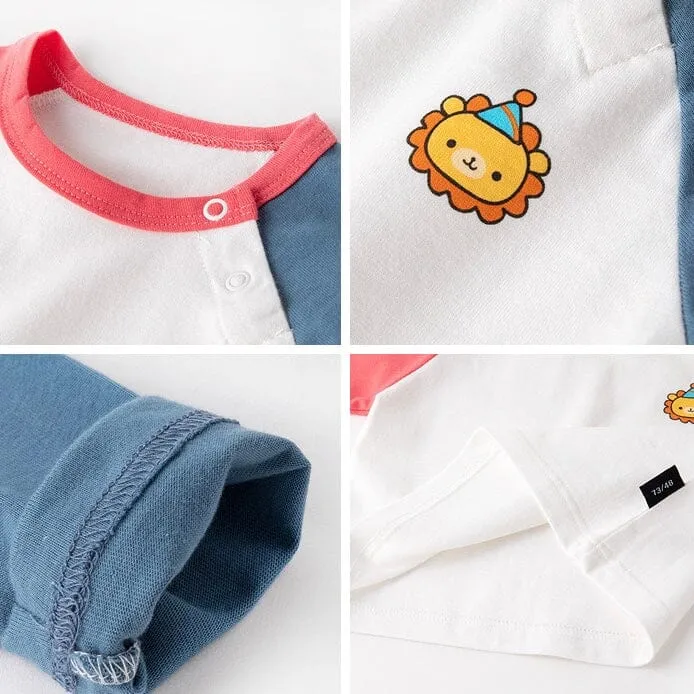 Animal Color Block Long Sleeve Tee
