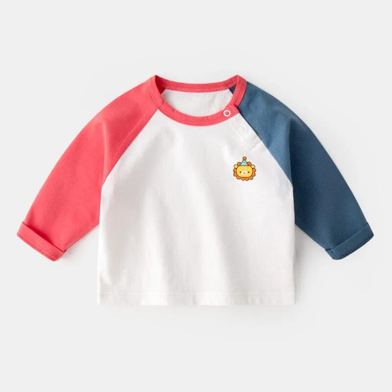 Animal Color Block Long Sleeve Tee