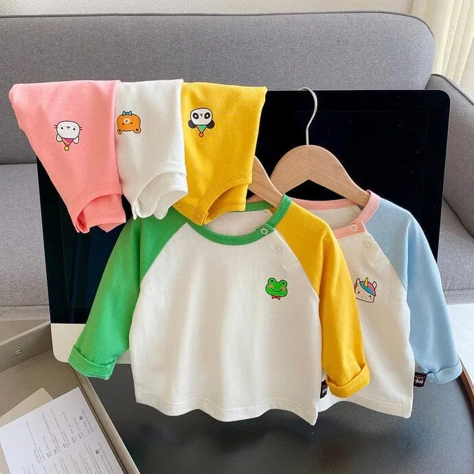 Animal Color Block Long Sleeve Tee