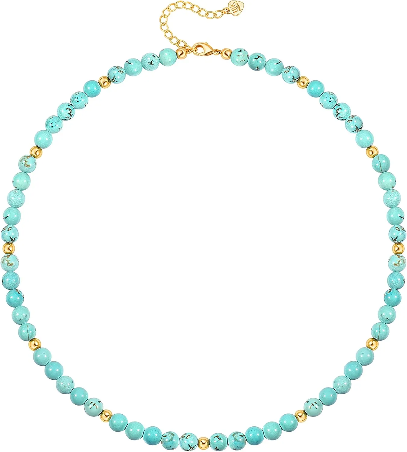 Aobei Pearl Gemstone Beaded Choker Necklace for Women Boho Turquoise/Cultured Freshwater Pearls/Garnet/Amazonite Jewelry