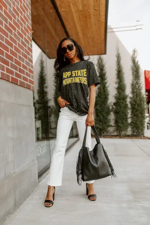 APPALACHIAN STATE MOUNTAINEERS "FAN FAVORITE" LEOPARD STANDARD FIT CREW NECK TEE