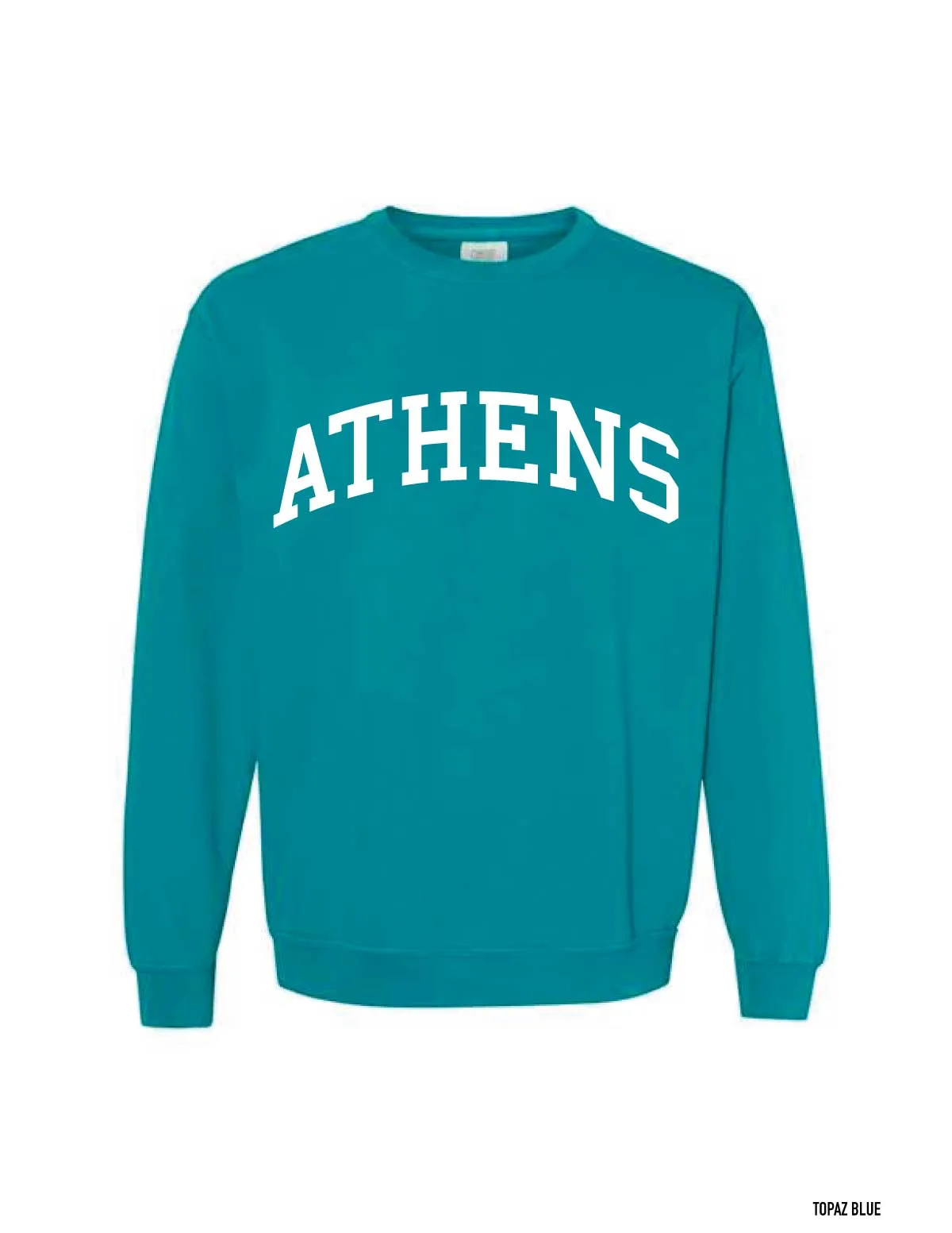 ATHENS, GA Comfort Colors crew Sweatshirt - TOPAZ