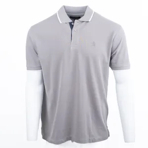 Austin Reed Men Cotton Light Grey Cotton Pique Polo Shirts Short Sleeve Casual Jersey Tops