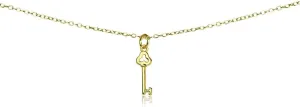 B. BRILLIANT Key Necklace for Women Men, Layered Necklace, Short Minimalist Dainty Choker Charm Chain Necklace Sterling Silver, Gold or Rose Gold