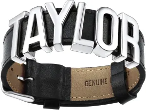 Bandmax Personalized Leather Choker Collar with Letters Custom Alphabet Black Leather Choker Necklace Cosplay Punk Cute Customized Chokers