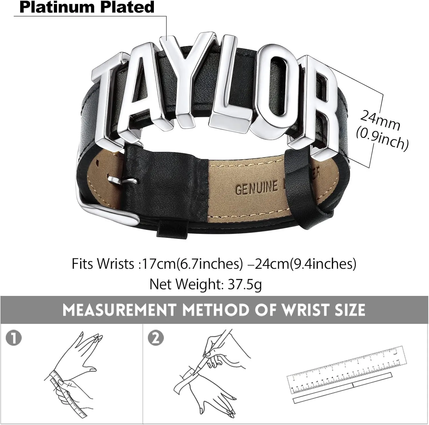 Bandmax Personalized Leather Choker Collar with Letters Custom Alphabet Black Leather Choker Necklace Cosplay Punk Cute Customized Chokers