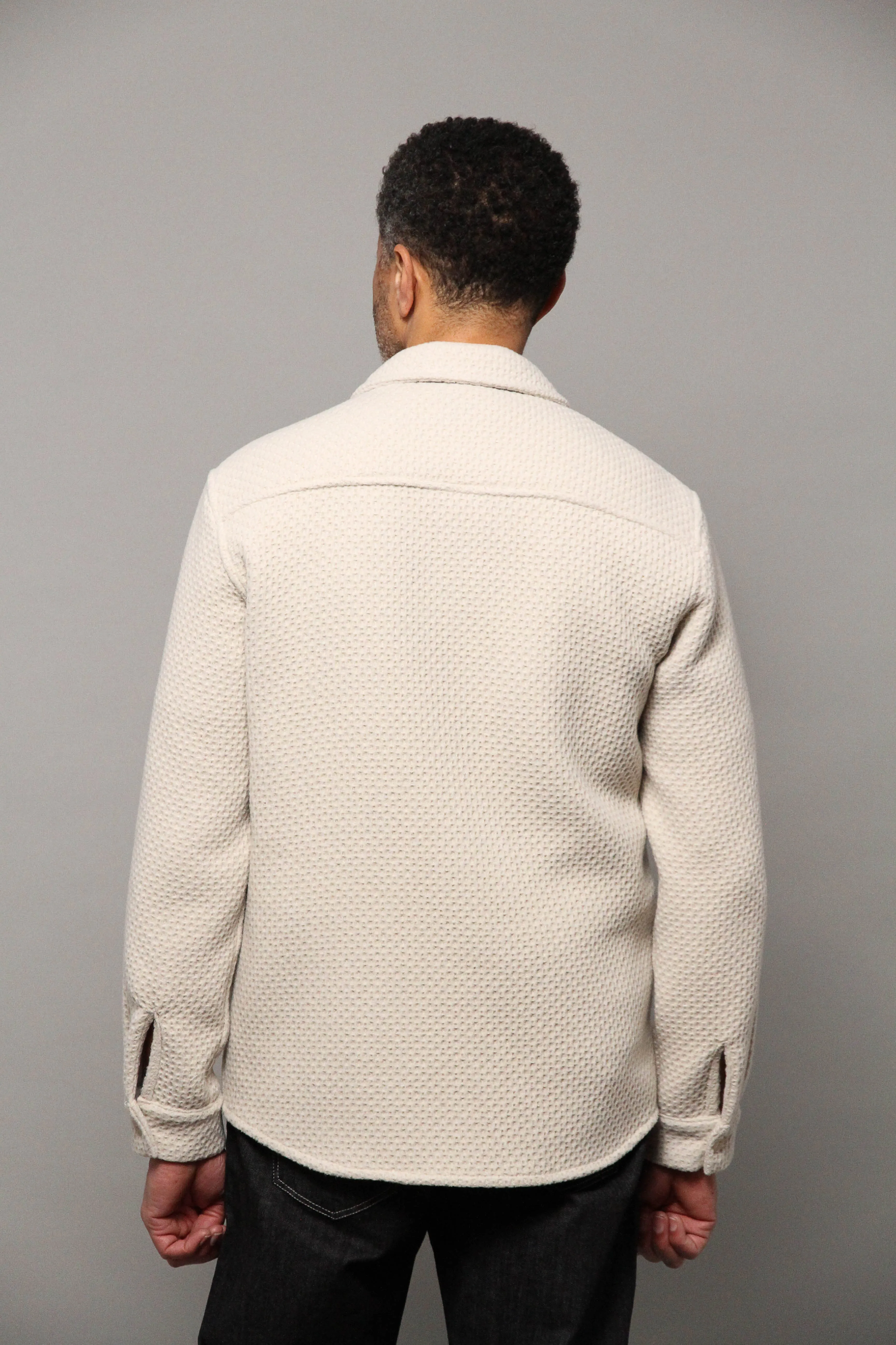 Bart Overshirt - Plain Ecru Waffle